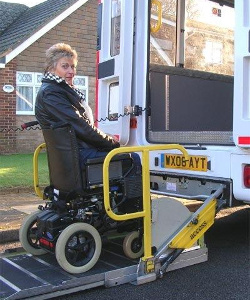 Access to the bus with a wheelchair